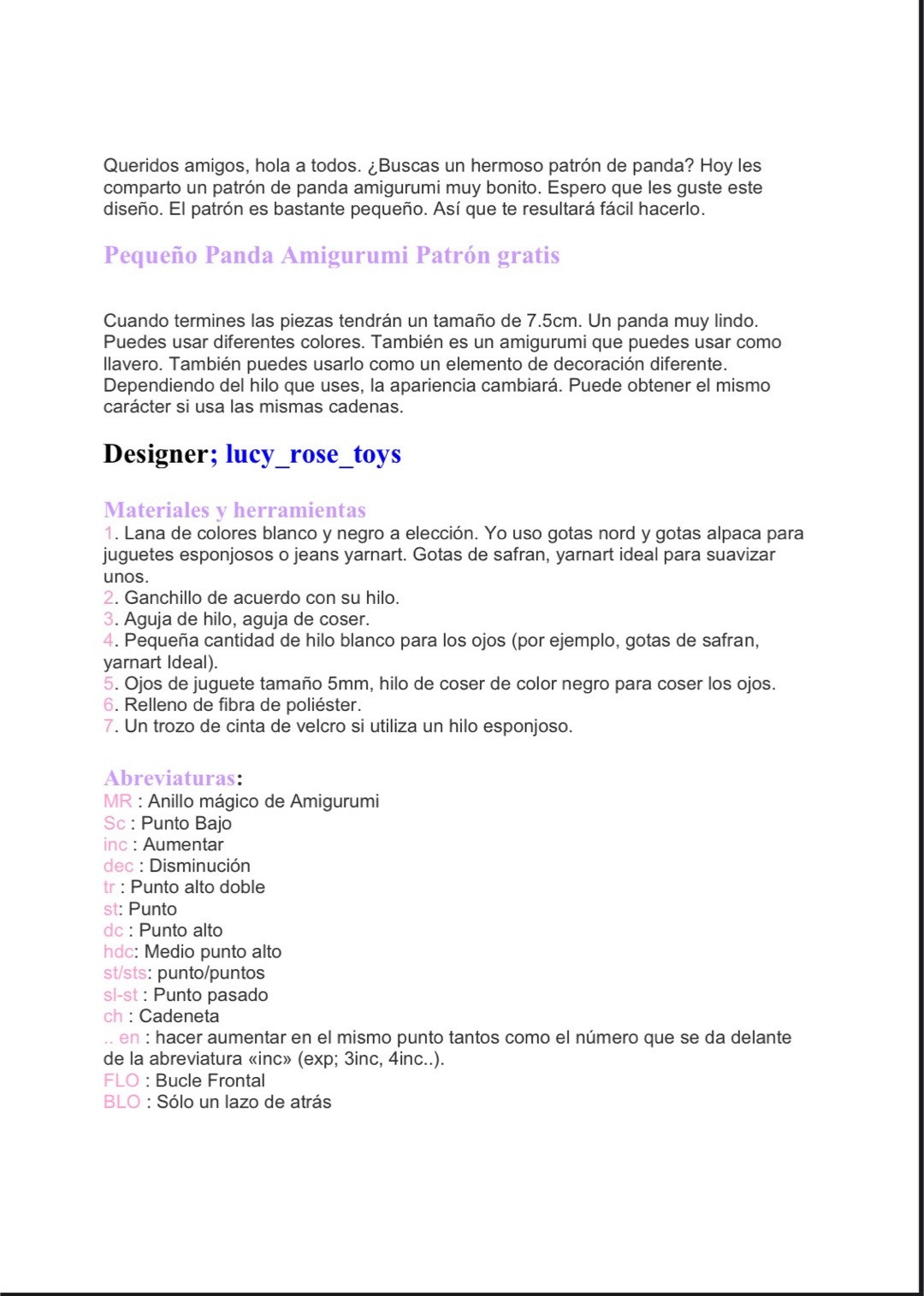 Crea tu propio panda amigurumi con este patrón gratuito