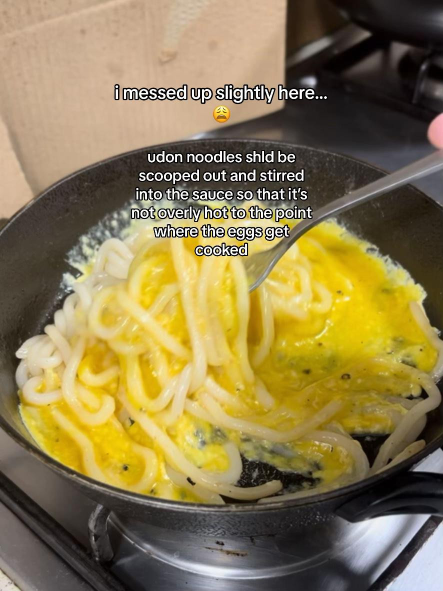 Creamy Bacon Mentaiko Udon Carbonara Delight