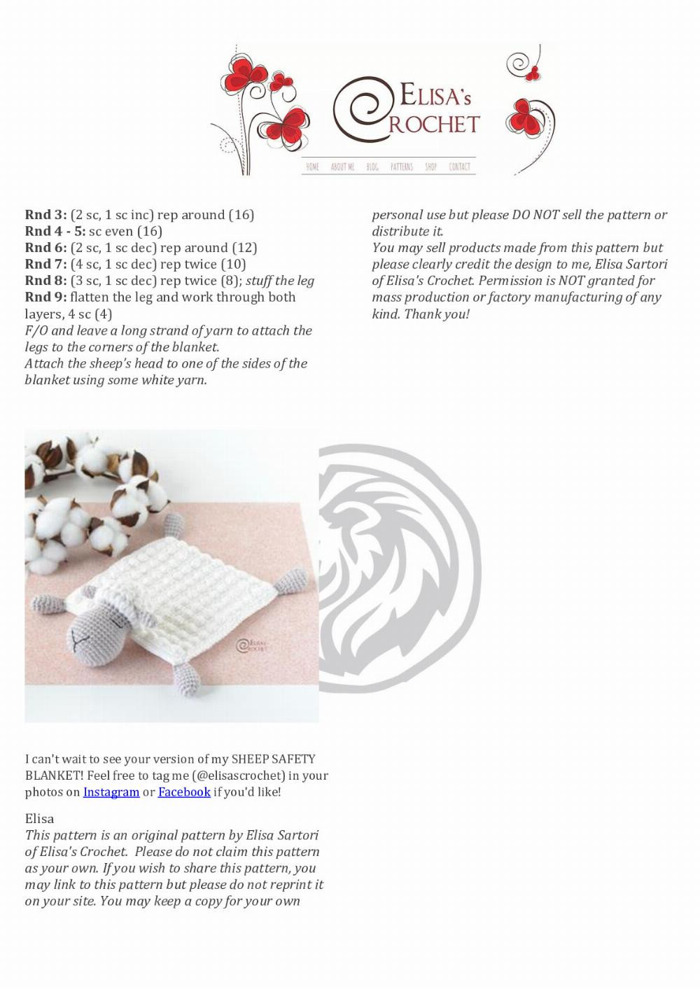 Create a Cute Sheep Security Blanket with This Free Crochet Pattern