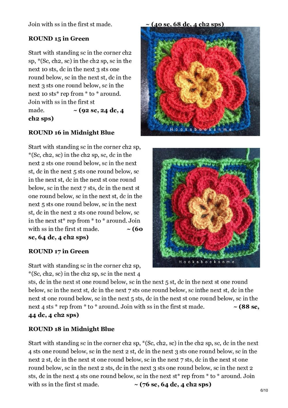 Create a Vibrant Crochet Square with Floral Centerpiece