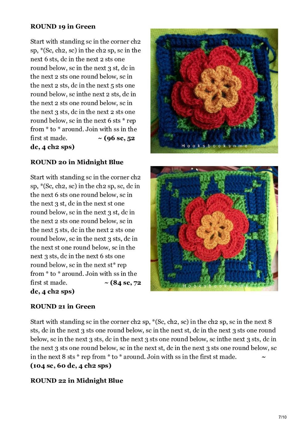 Create a Vibrant Crochet Square with Floral Centerpiece