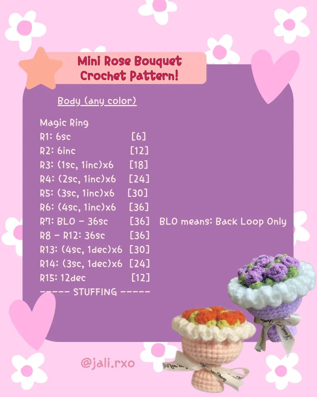 Create Adorable Mini Rose Bouquets with This Crochet Pattern