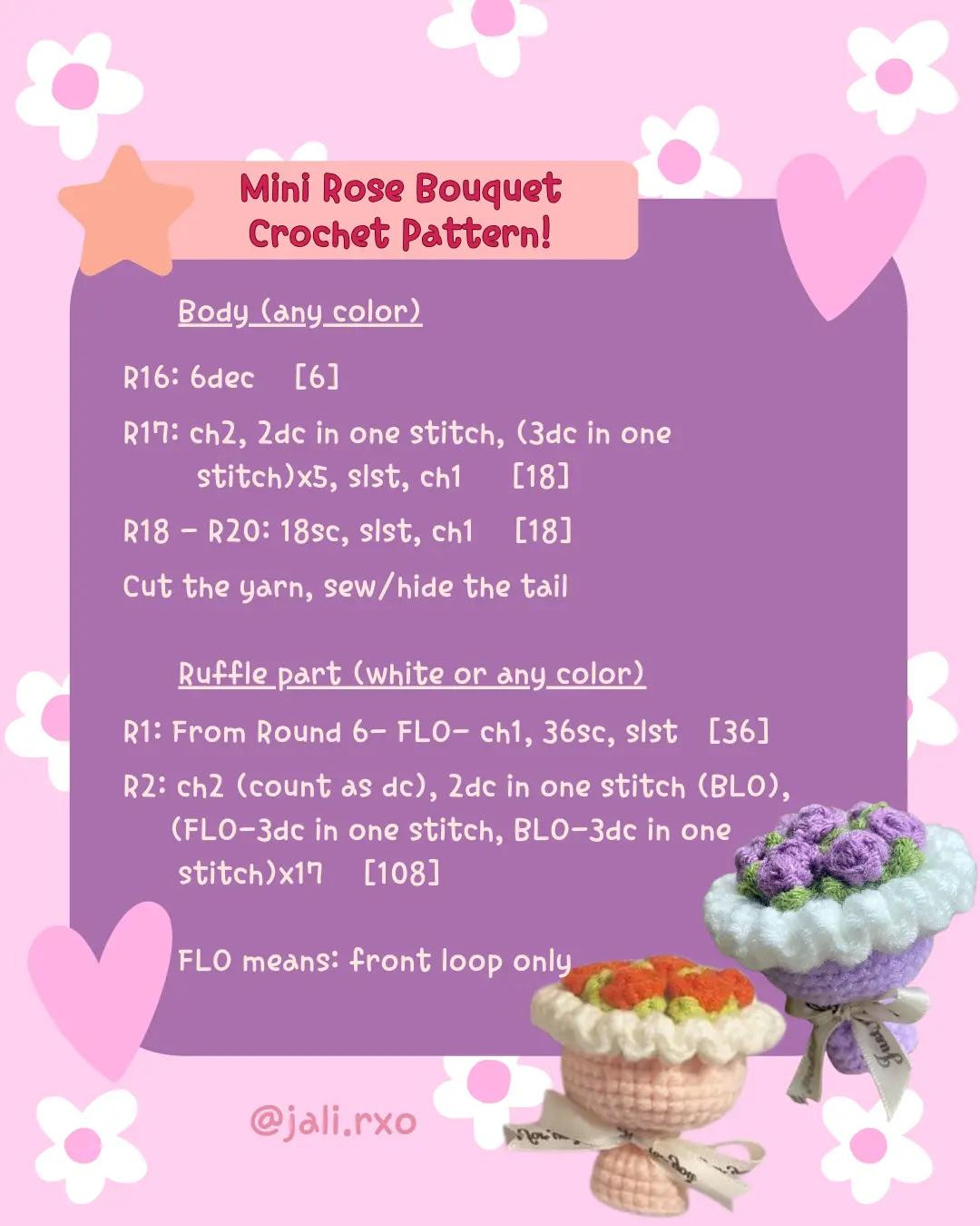 Create Adorable Mini Rose Bouquets with This Crochet Pattern