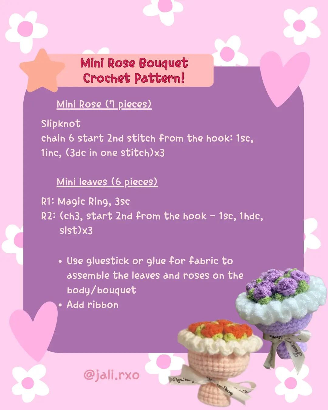 Create Adorable Mini Rose Bouquets with This Crochet Pattern