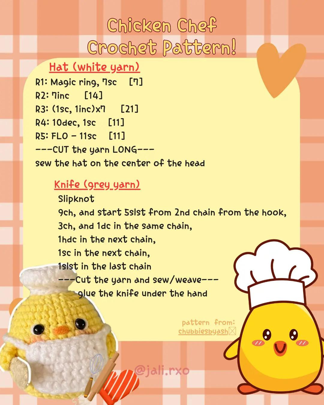 Create Your Own Adorable Chicken Chef with This Crochet Pattern!