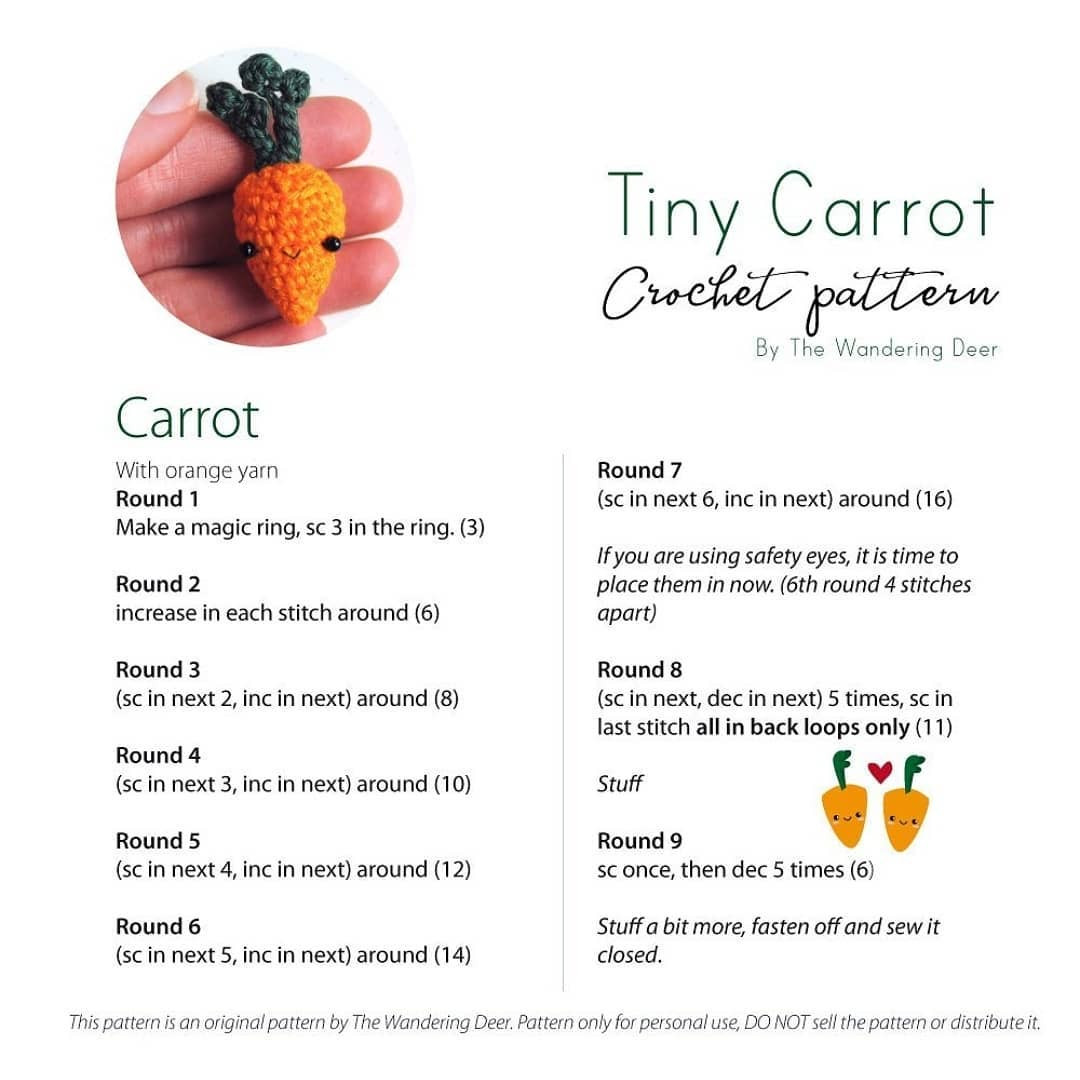 Crochet a Cute Tiny Carrot with This Free Pattern Guide