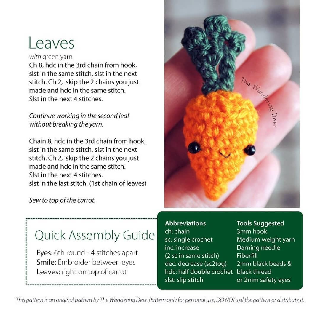 Crochet a Cute Tiny Carrot with This Free Pattern Guide