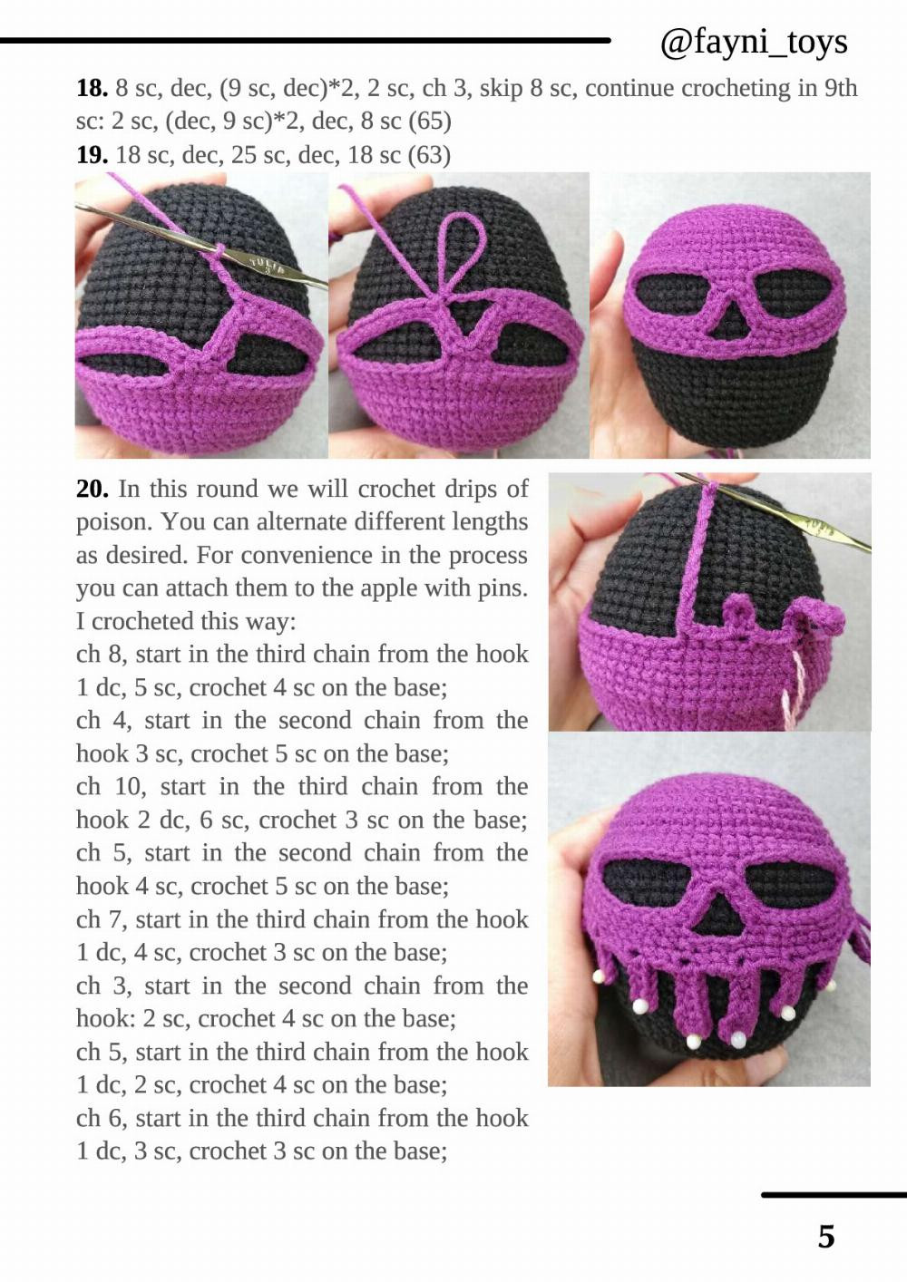 Crochet a Spooky Poisoned Apple Amigurumi for Halloween Decor
