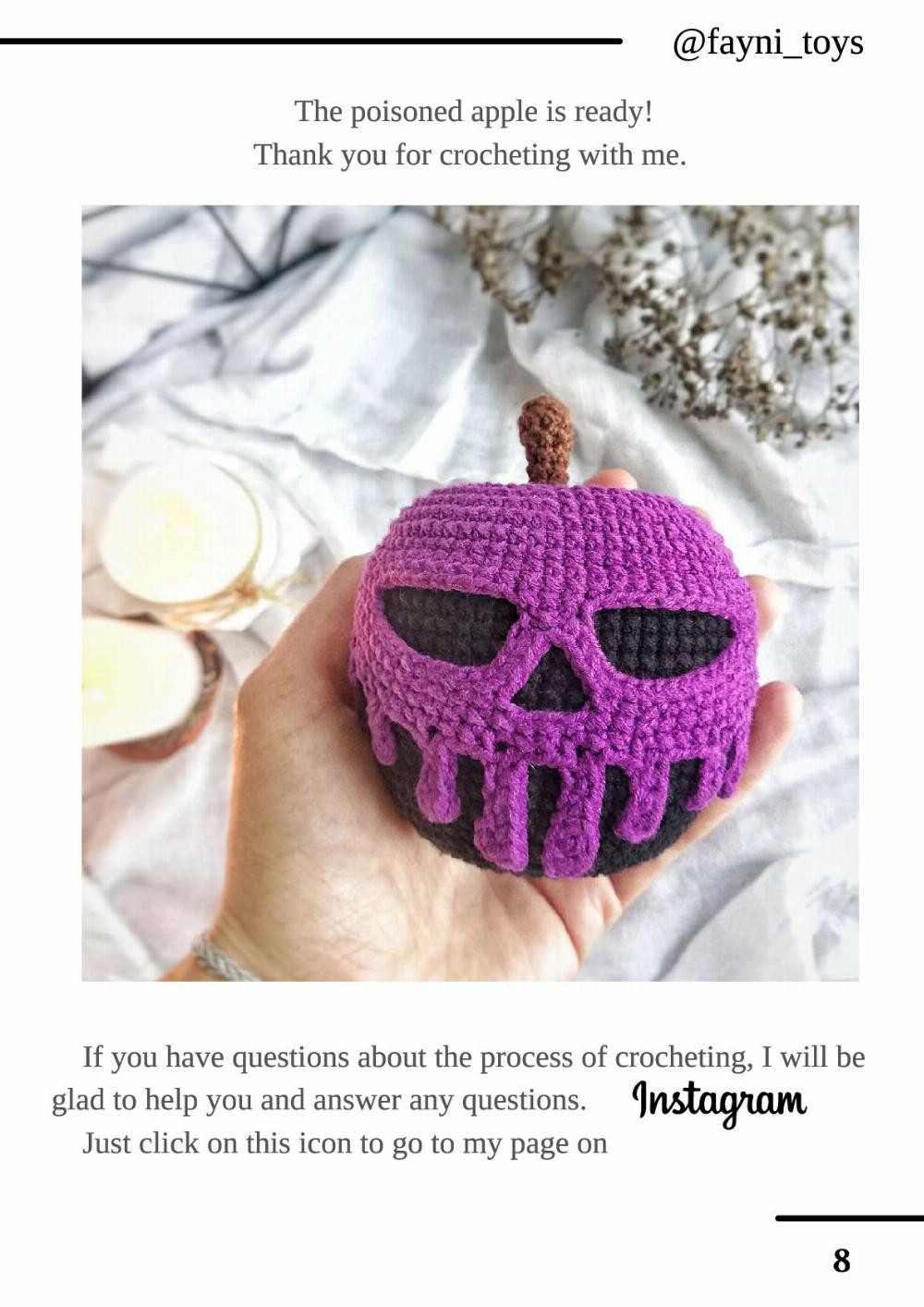 Crochet a Spooky Poisoned Apple Amigurumi for Halloween Decor