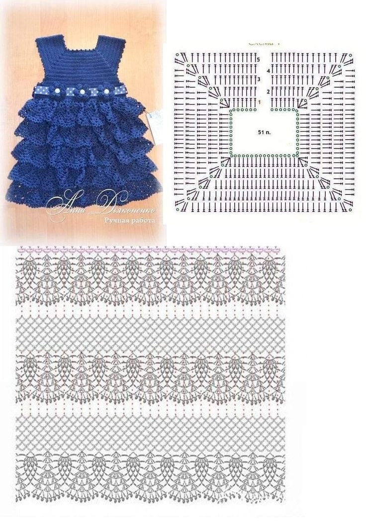 Crochet Baby Dress with Pink and White Zigzag Pattern