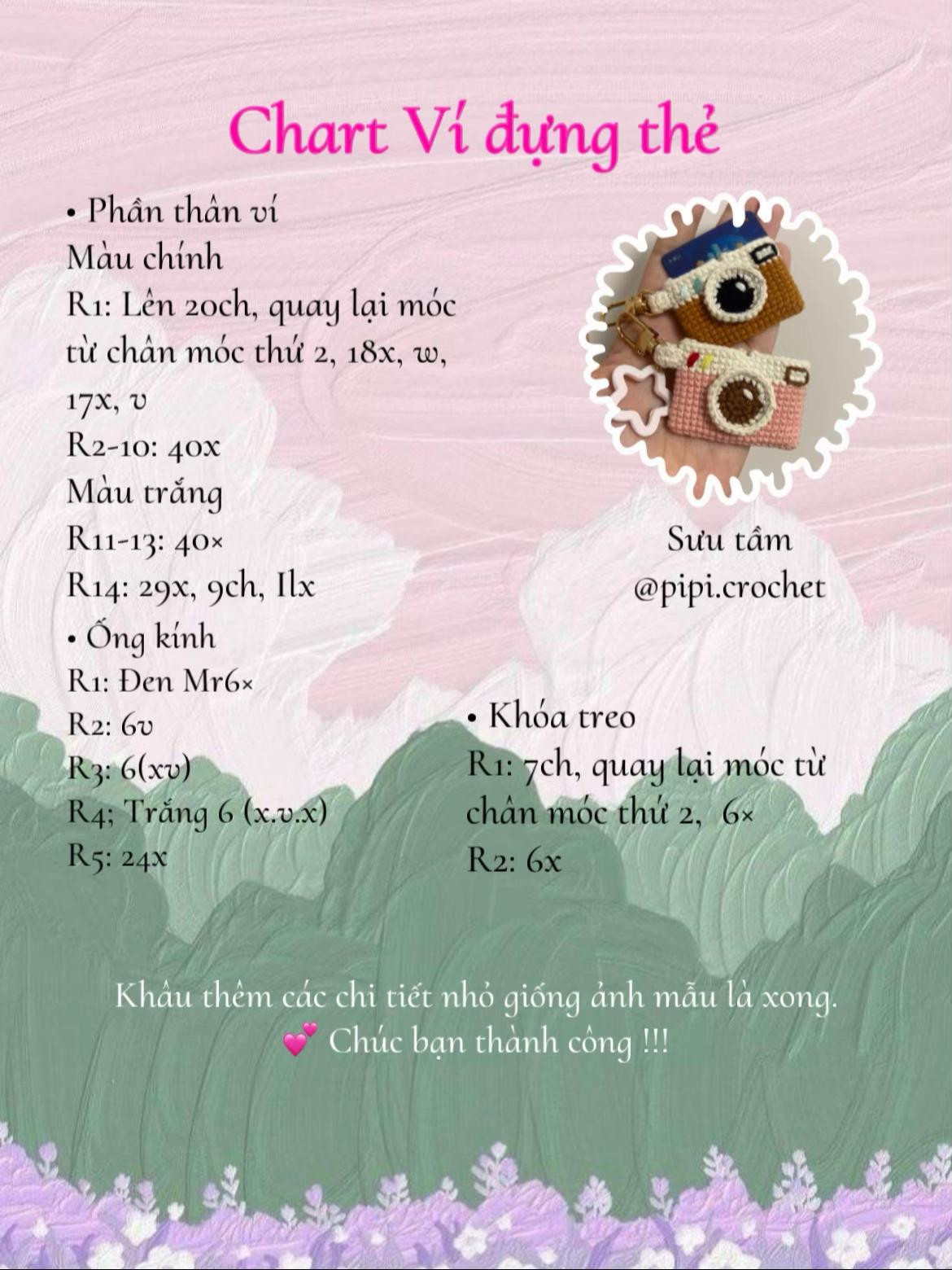 Crochet Camera Keychain for Cards and Accessories