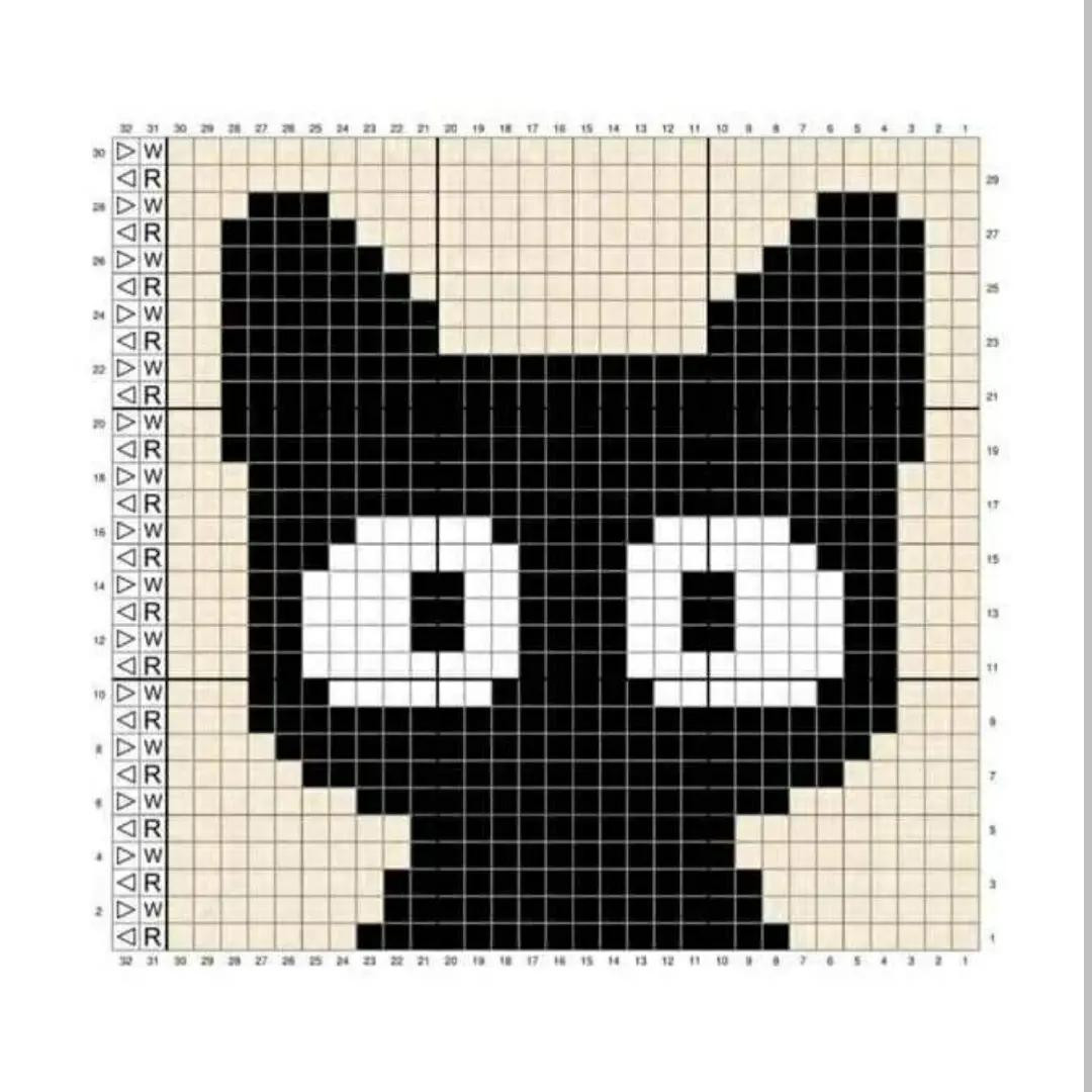 Crochet Cat and Paw Pattern Tote Bag Design