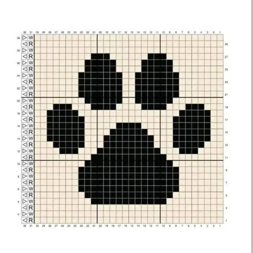 Crochet Cat and Paw Pattern Tote Bag Design