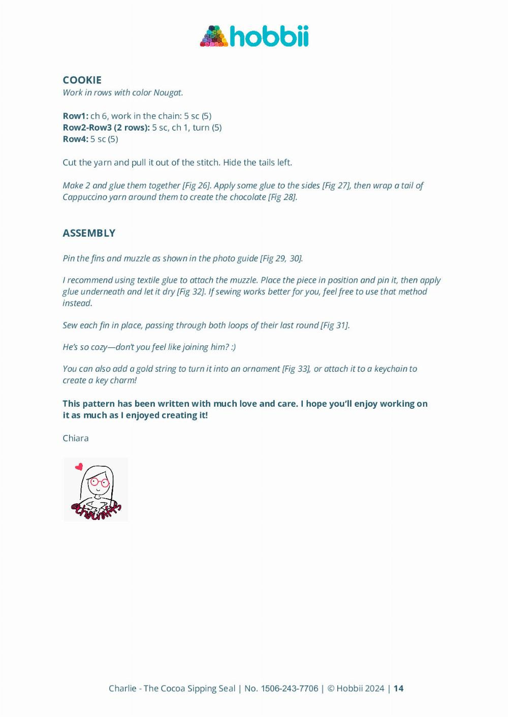 Crochet Charlie the Seal Enjoying a Cup of Cocoa