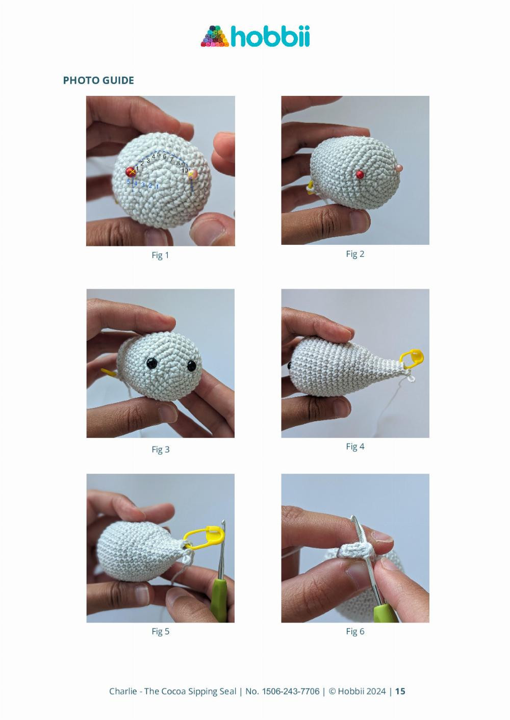 Crochet Charlie the Seal Enjoying a Cup of Cocoa