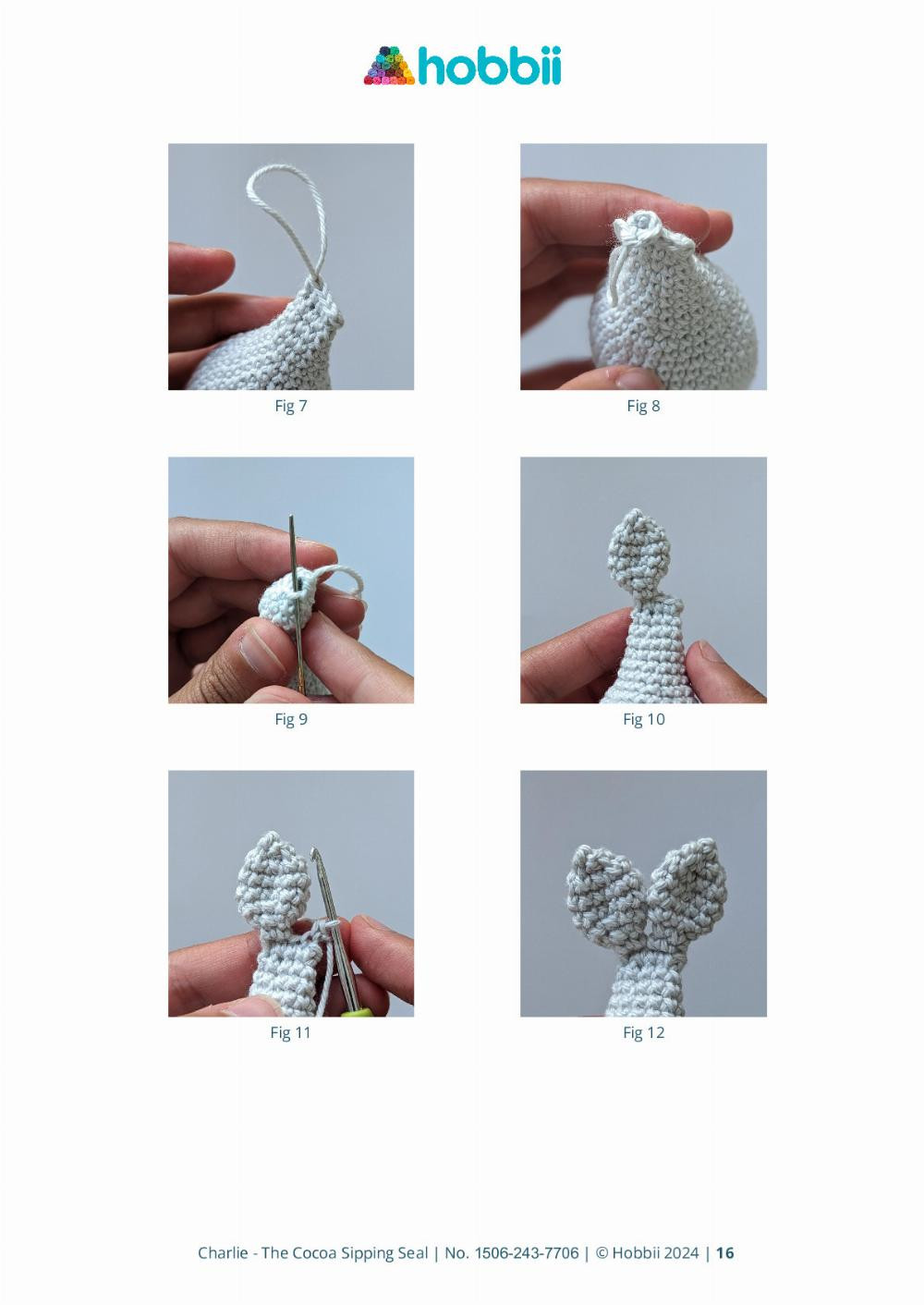 Crochet Charlie the Seal Enjoying a Cup of Cocoa