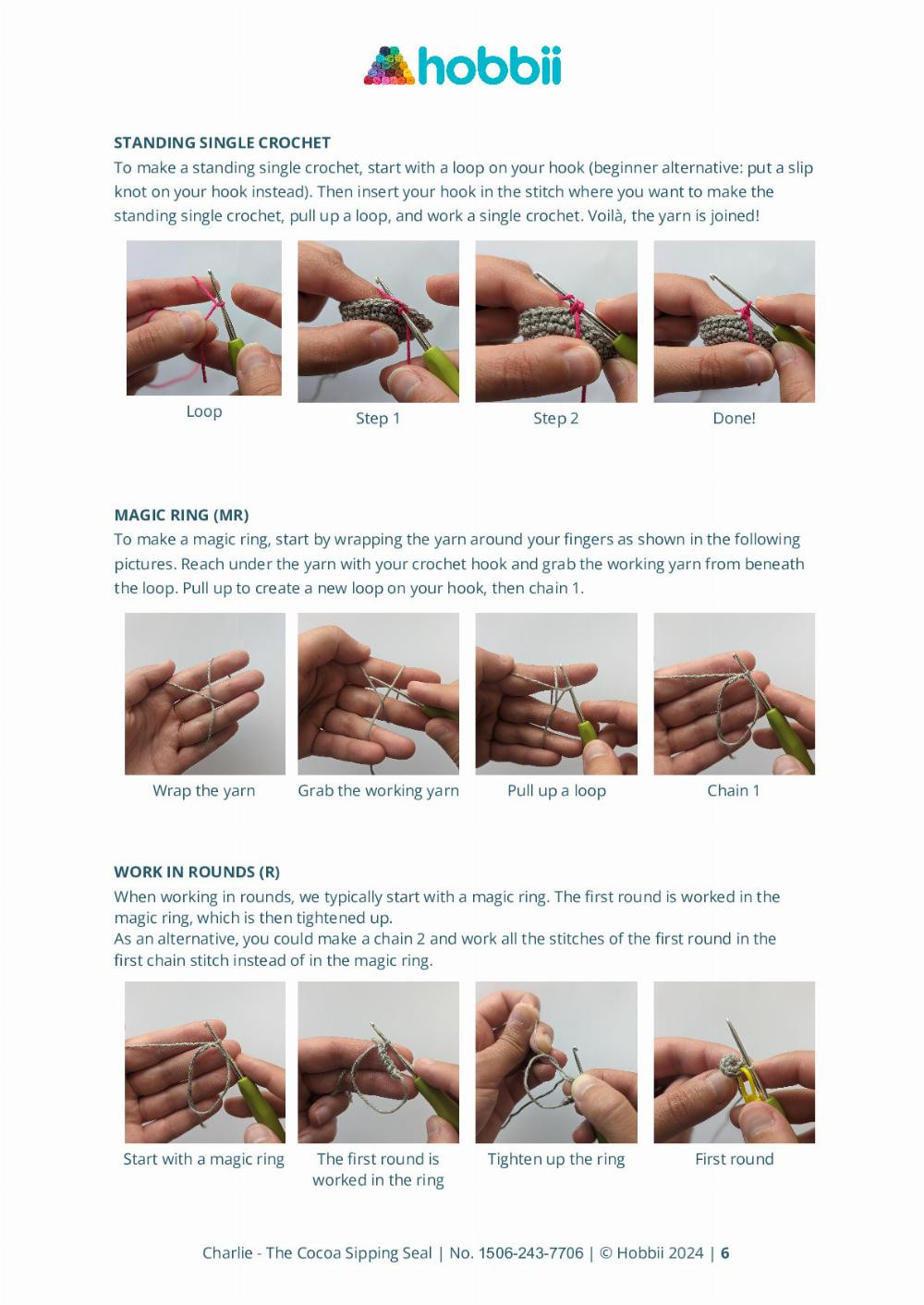 Crochet Charlie the Seal Enjoying a Cup of Cocoa