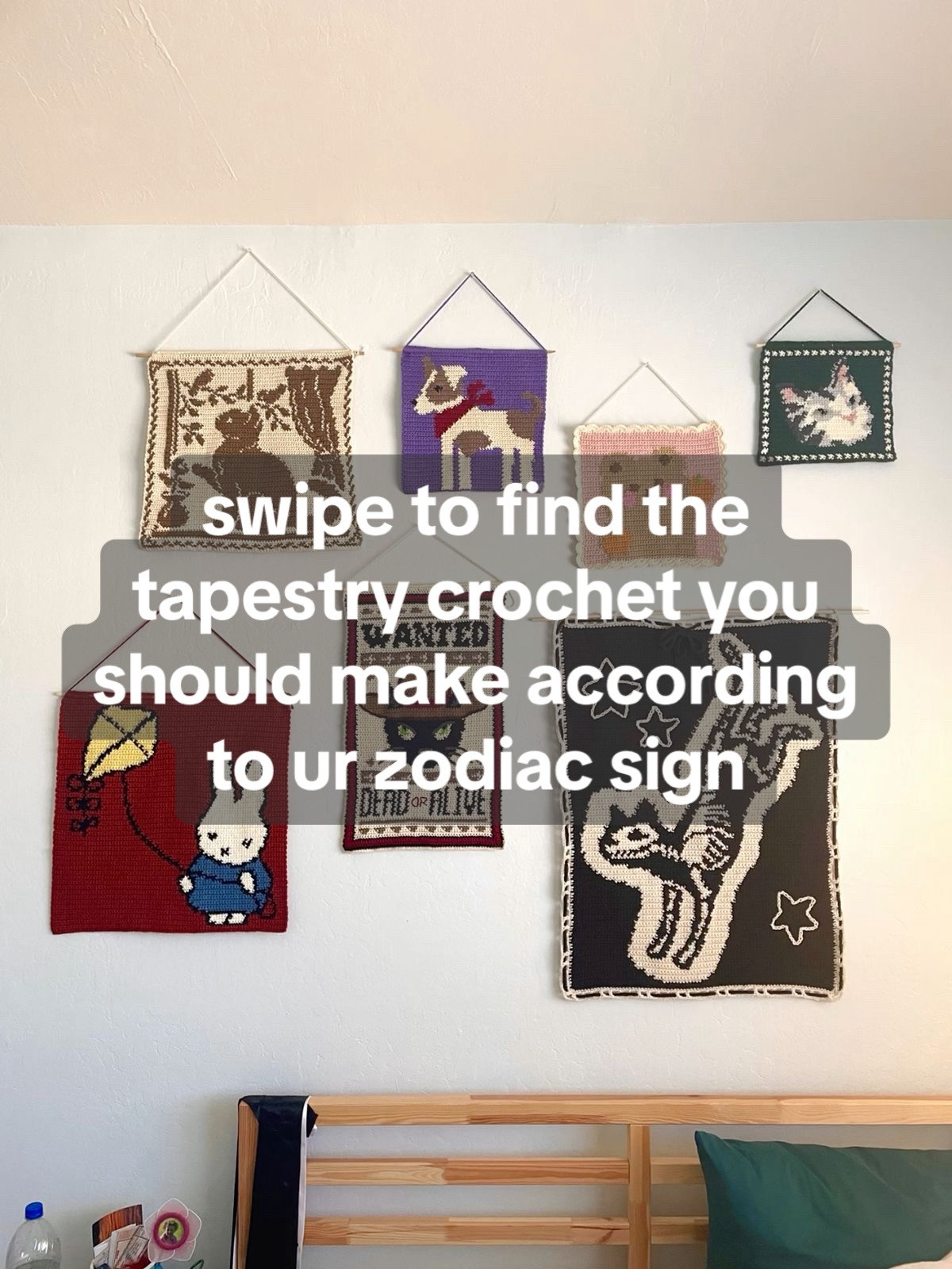 Crochet Chart: Cozy Cat with Wine and a Bottle