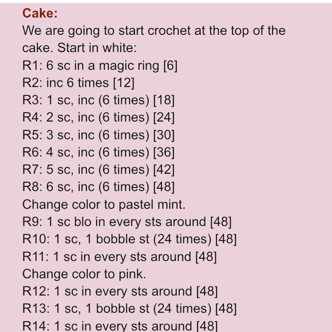 Crochet Cherry Birthday Cake Pattern for Celebrations