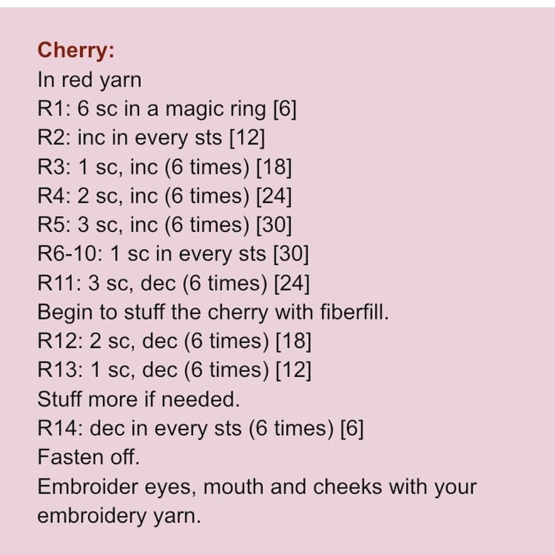 Crochet Cherry Birthday Cake Pattern for Celebrations