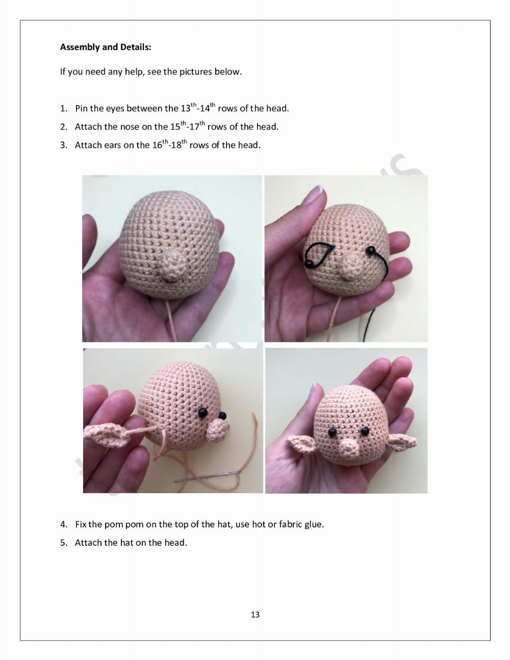 Crochet Christmas Elf Amigurumi Ornament Pattern for Festive Decorations