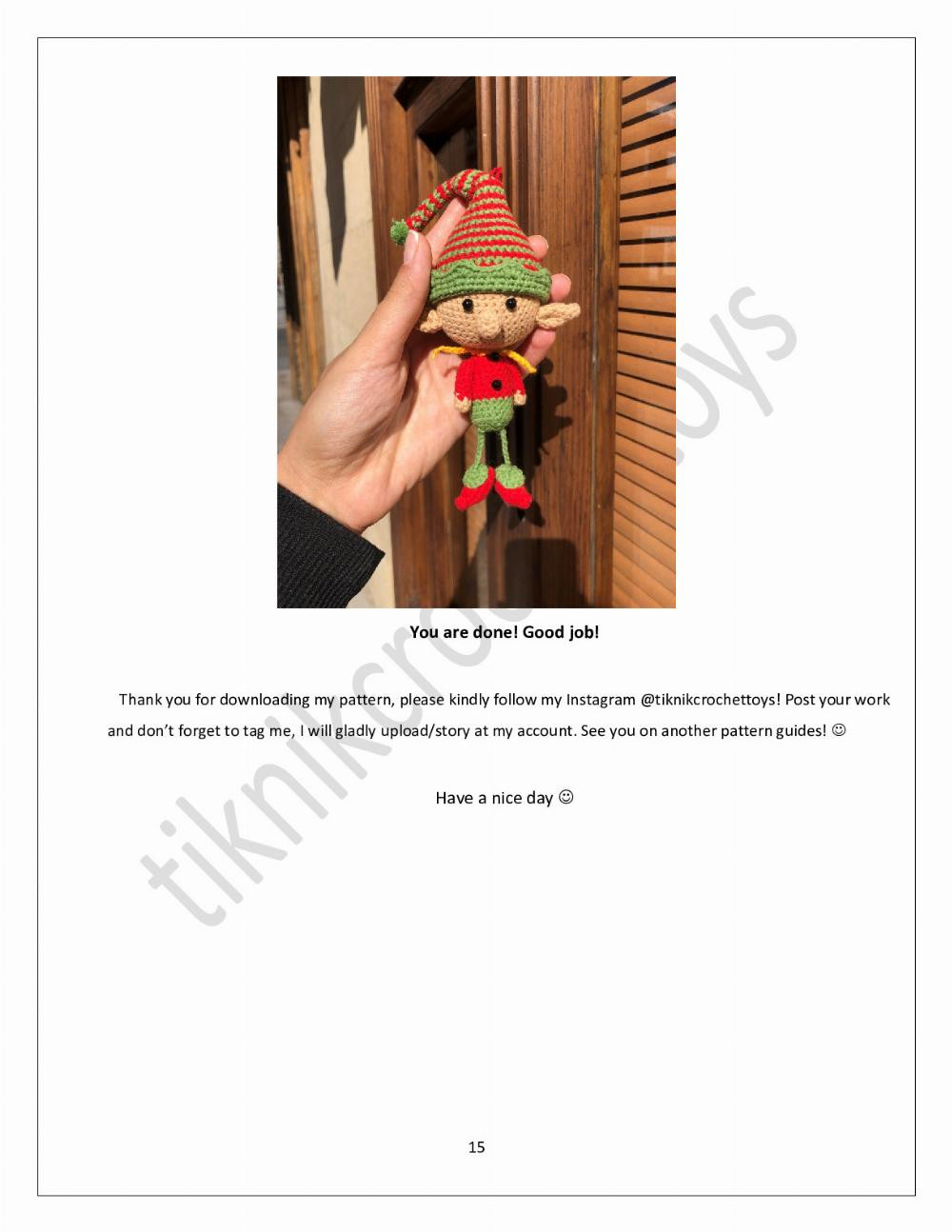 Crochet Christmas Elf Amigurumi Ornament Pattern for Festive Decorations
