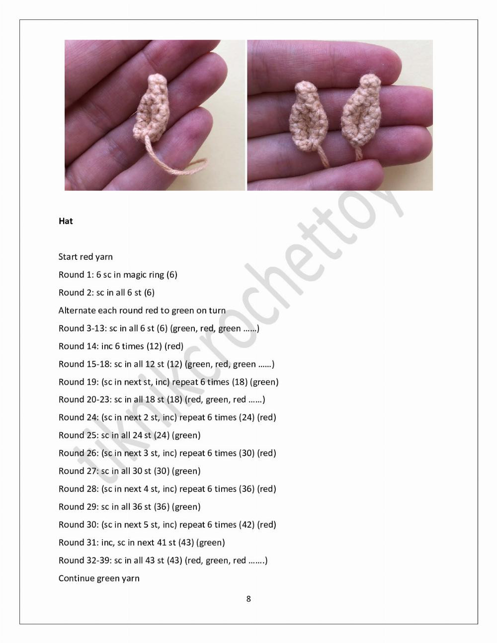 Crochet Christmas Elf Amigurumi Ornament Pattern for Festive Decorations