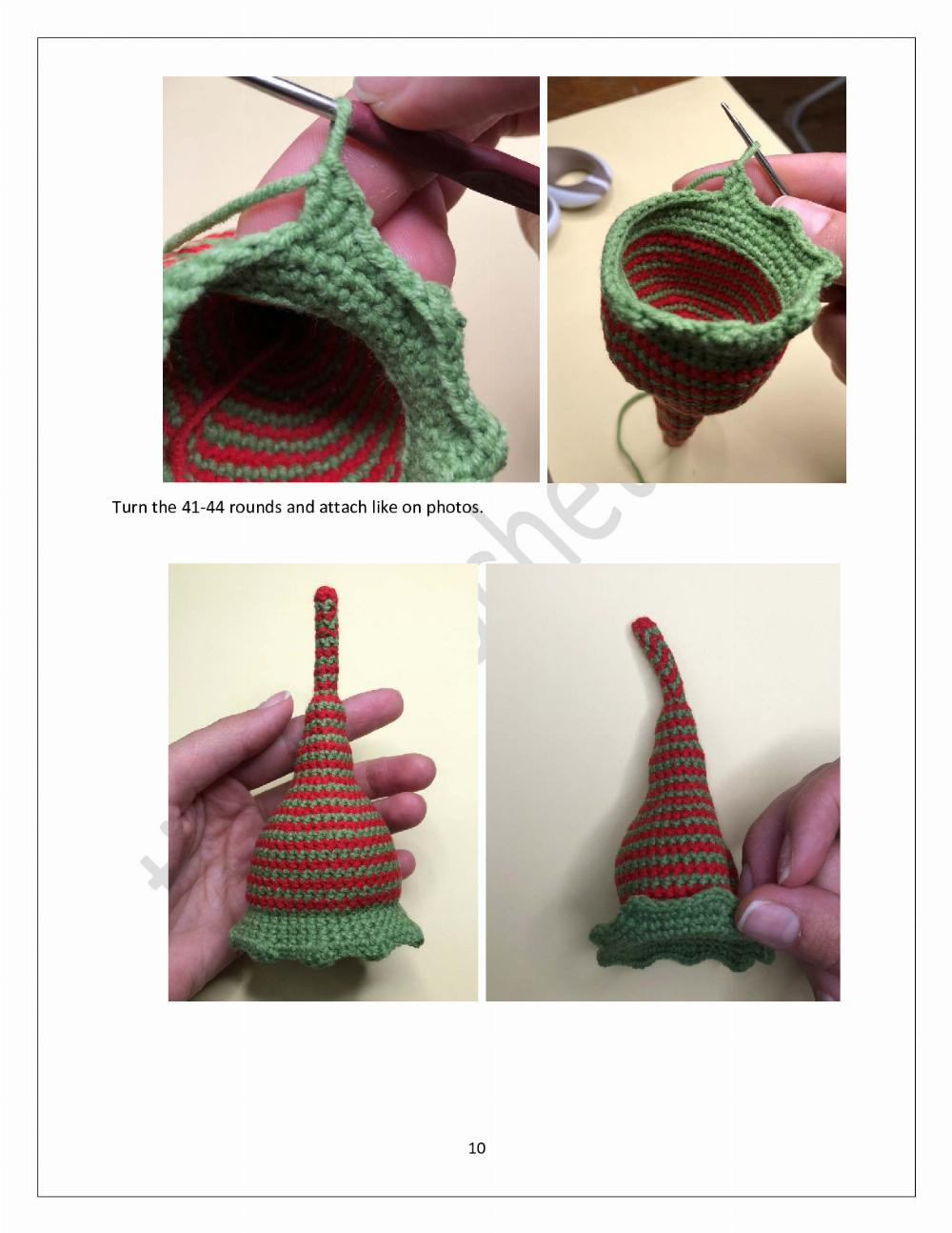 Crochet Christmas Elf Amigurumi Ornament Pattern for Festive Decorations