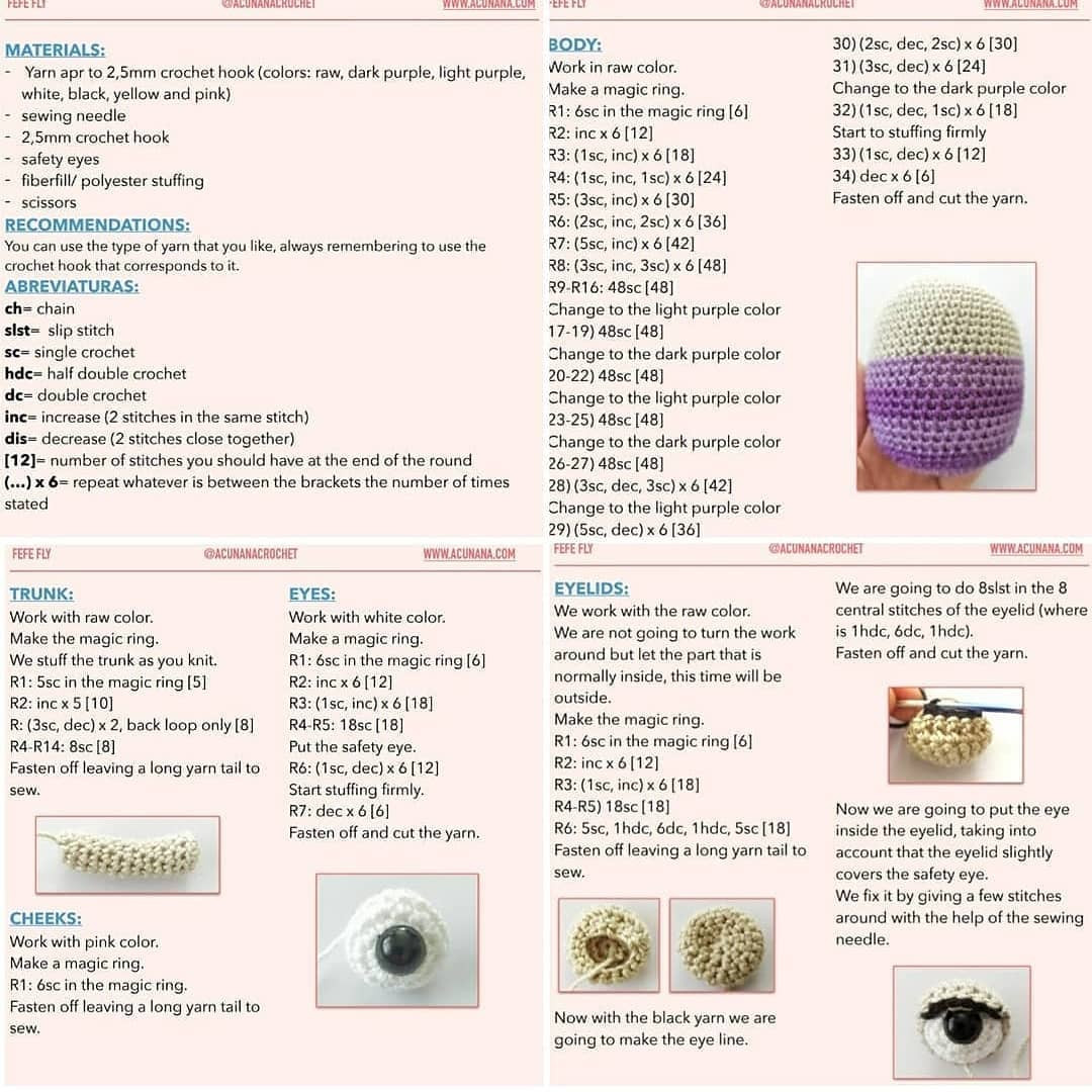 Crochet Cute Cartoon Character with Bowtie Free Pattern