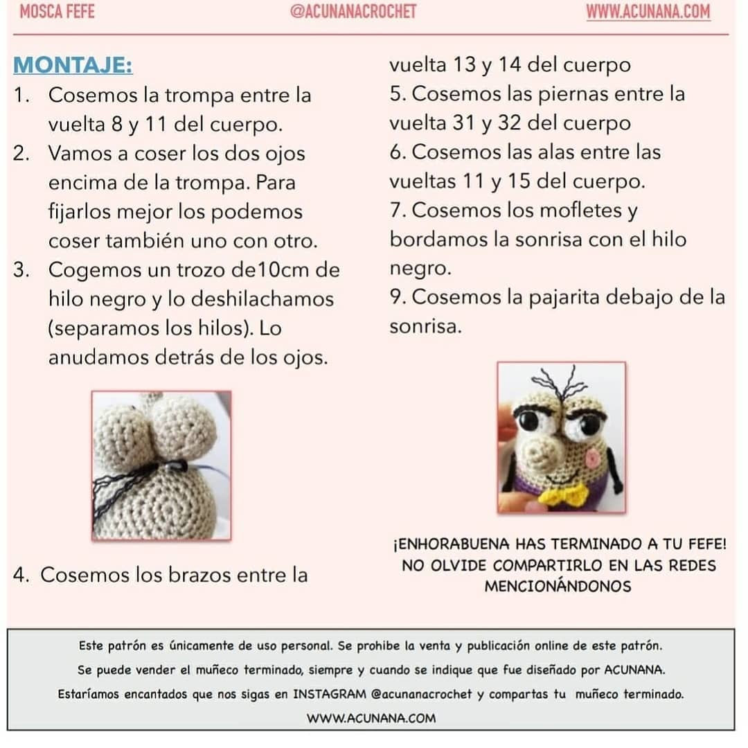 Crochet Cute Cartoon Character with Bowtie Free Pattern