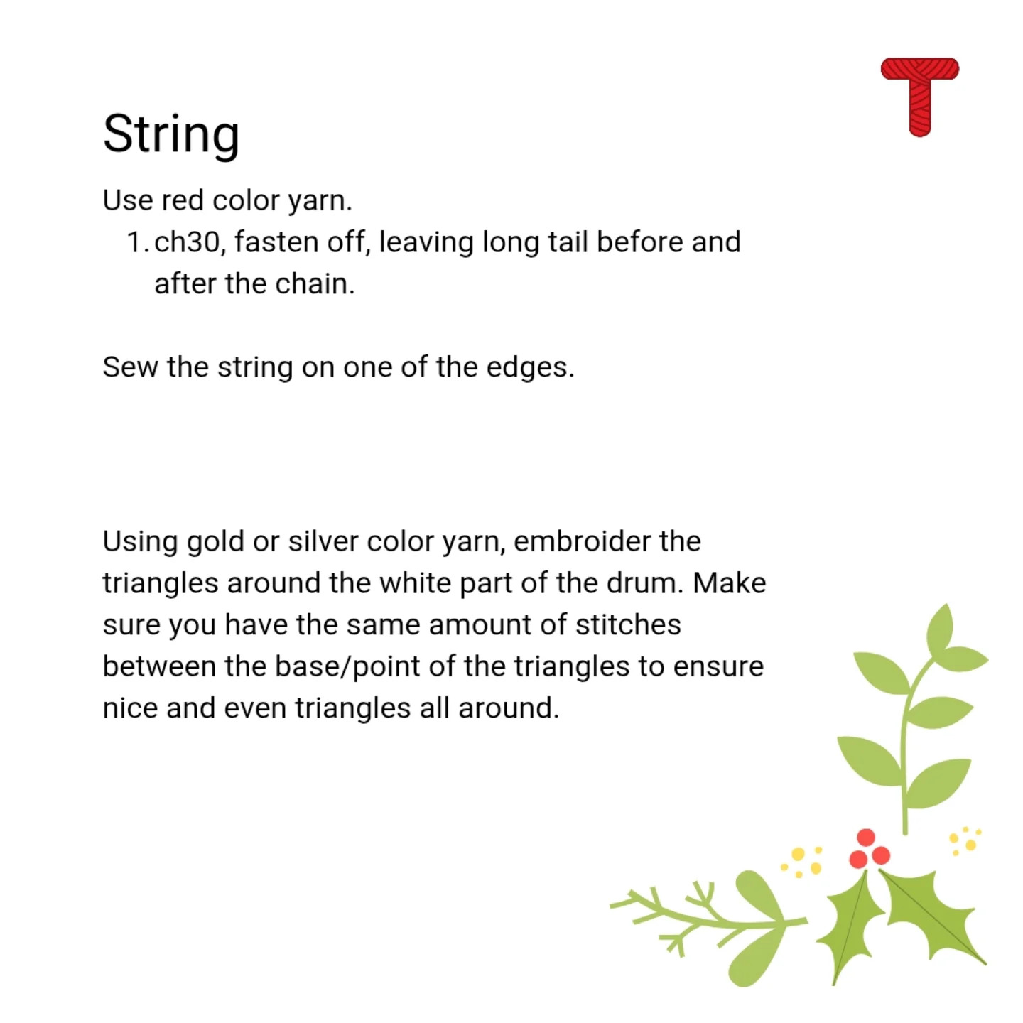 Crochet Drum Christmas Ornament Pattern - Free and Easy Tutorial