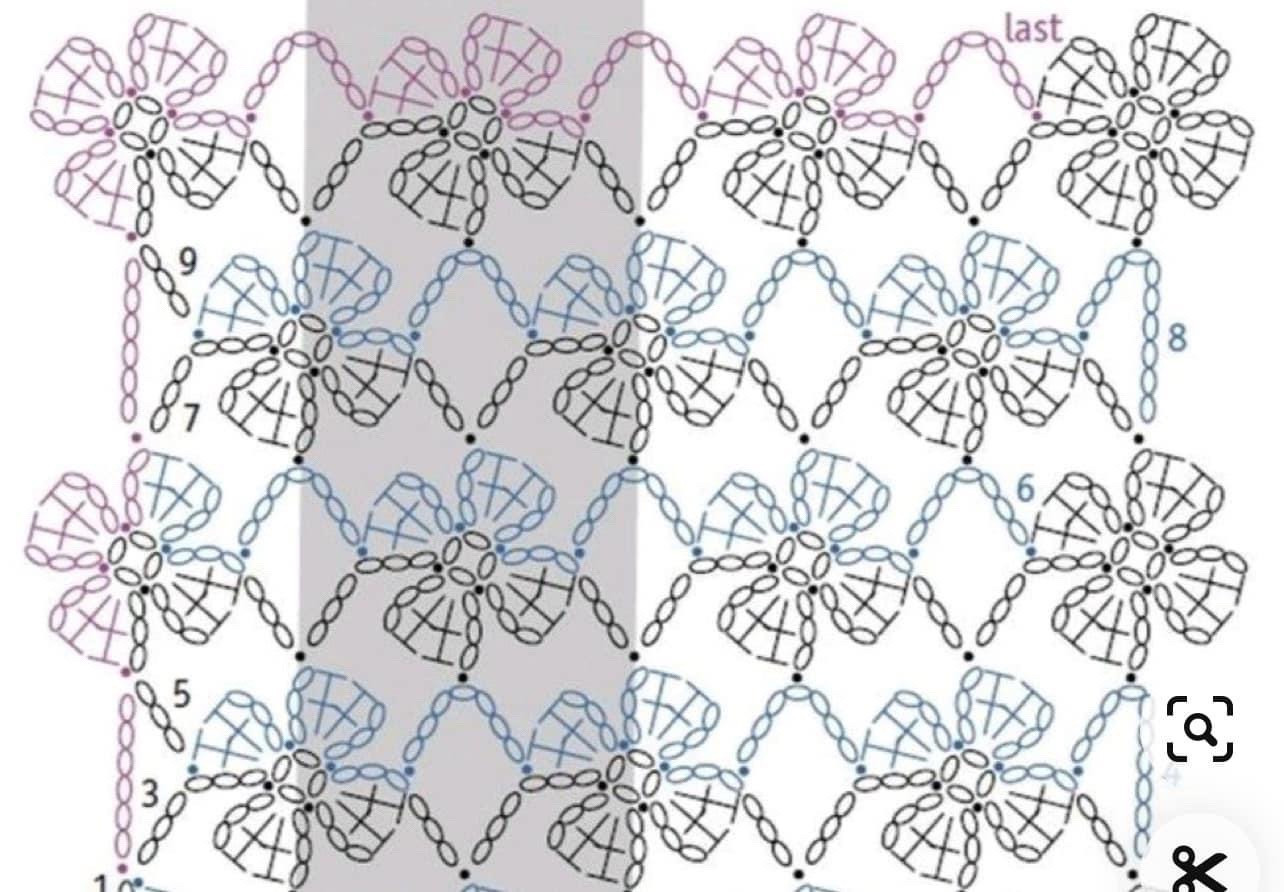 Crochet Floral Pattern Top with Stylish Black Belt