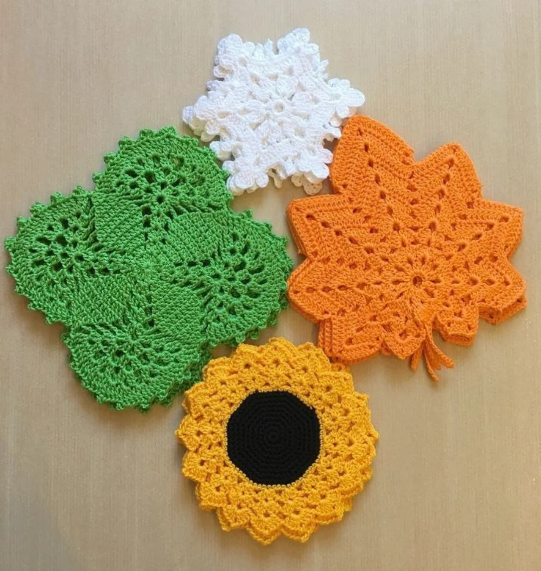 Crochet Flower Coaster Set for Your Morning Coffee