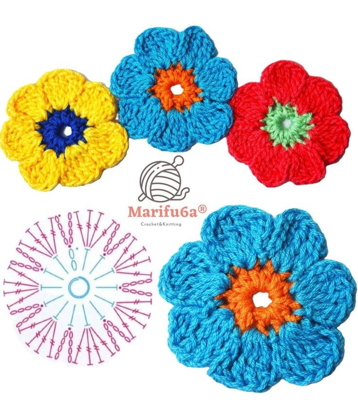 Crochet Flower Pattern for Colorful Floral Decorations