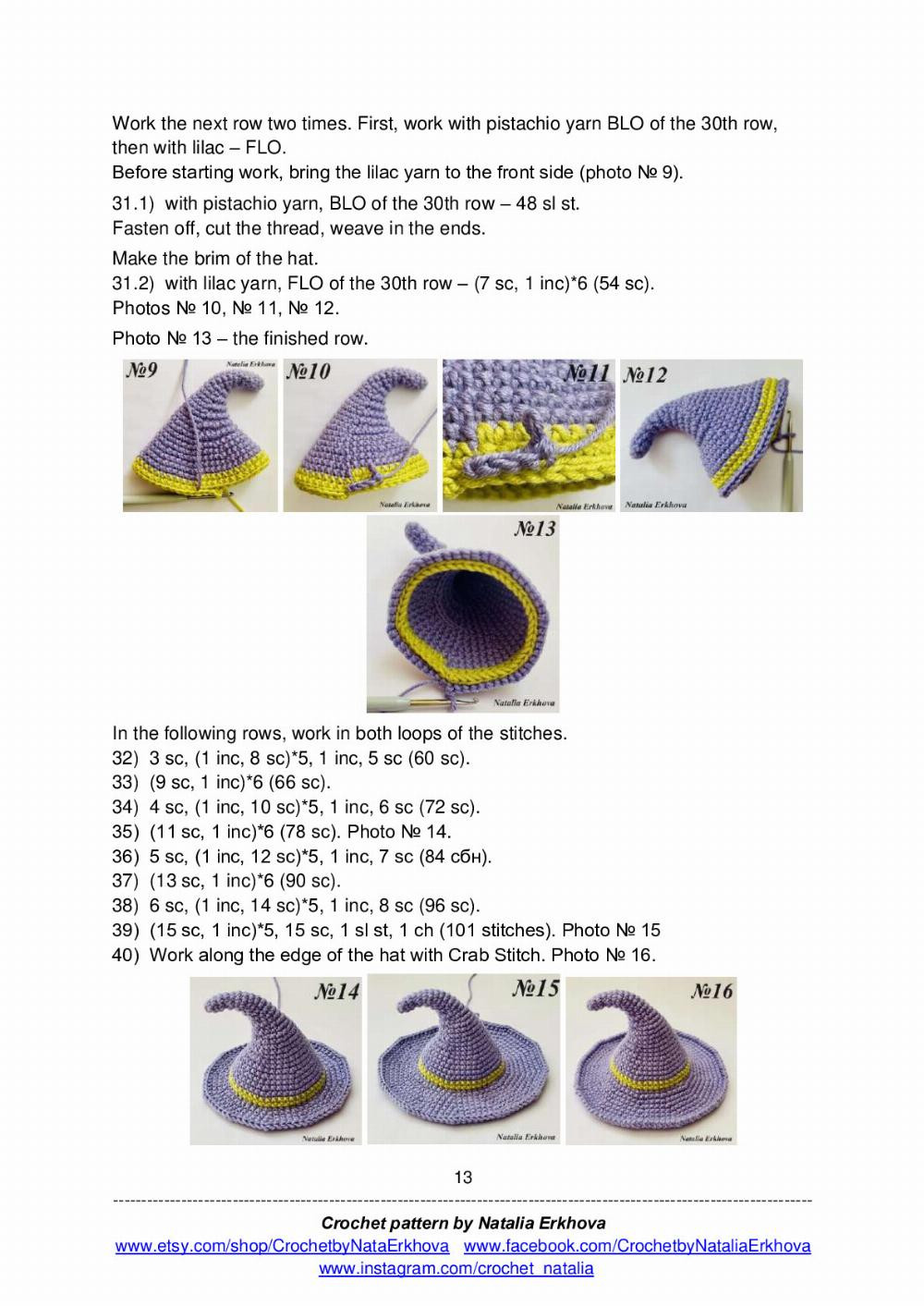 Crochet Halloween Pumpkin with Witch Hat Pattern by Natalia Erkhova