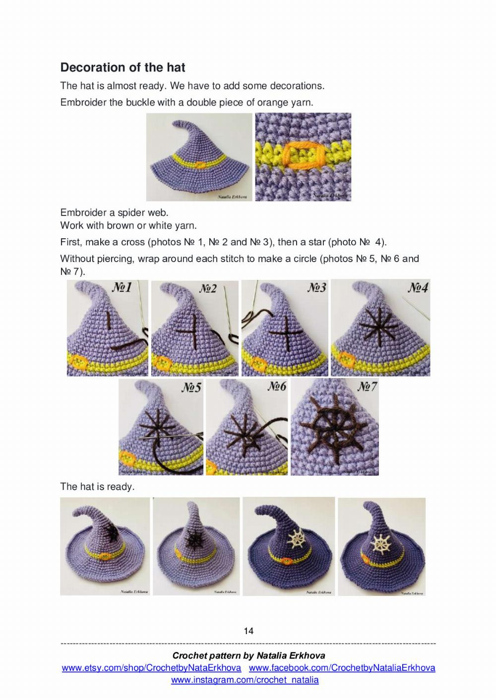 Crochet Halloween Pumpkin with Witch Hat Pattern by Natalia Erkhova