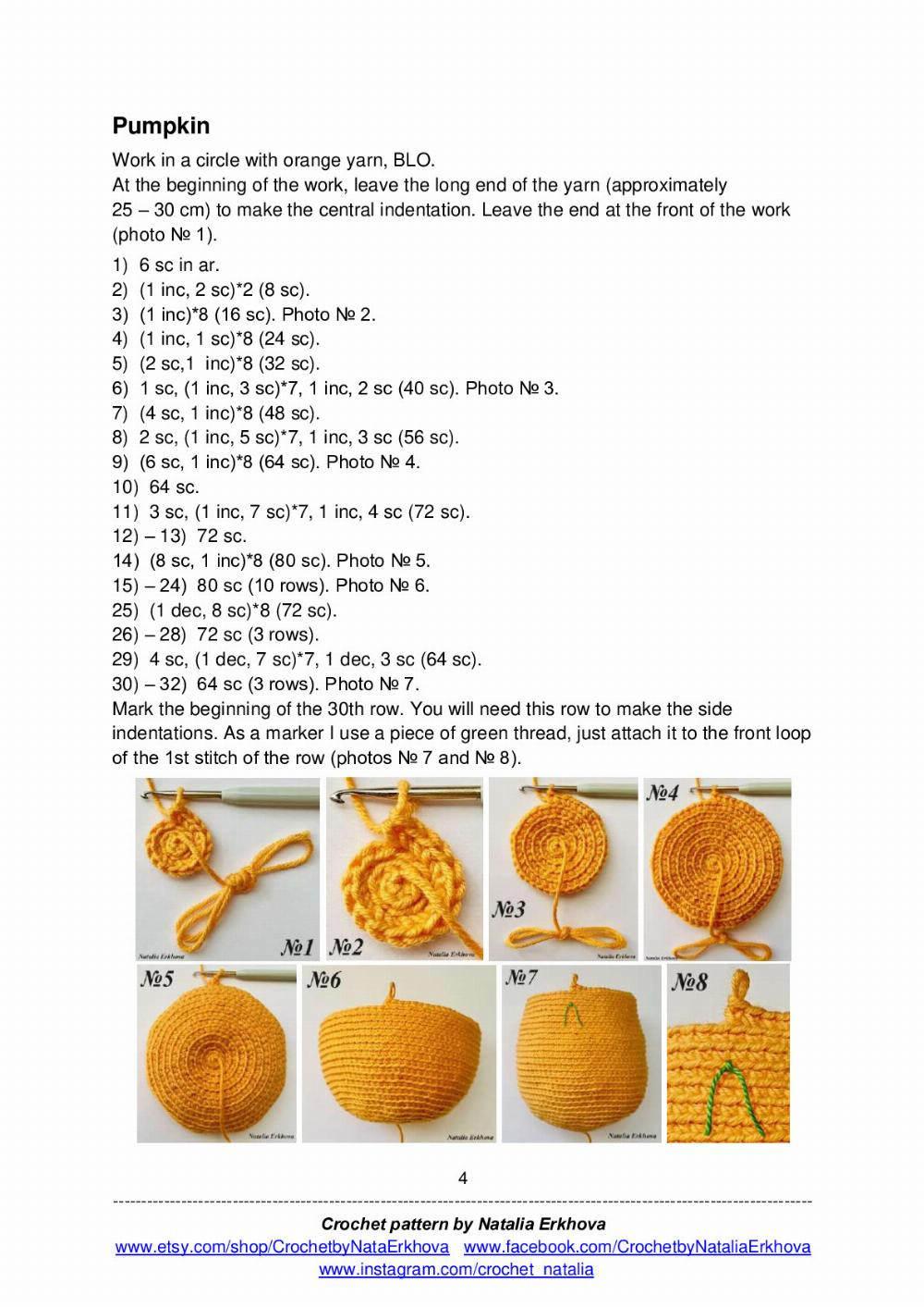 Crochet Halloween Pumpkin with Witch Hat Pattern by Natalia Erkhova