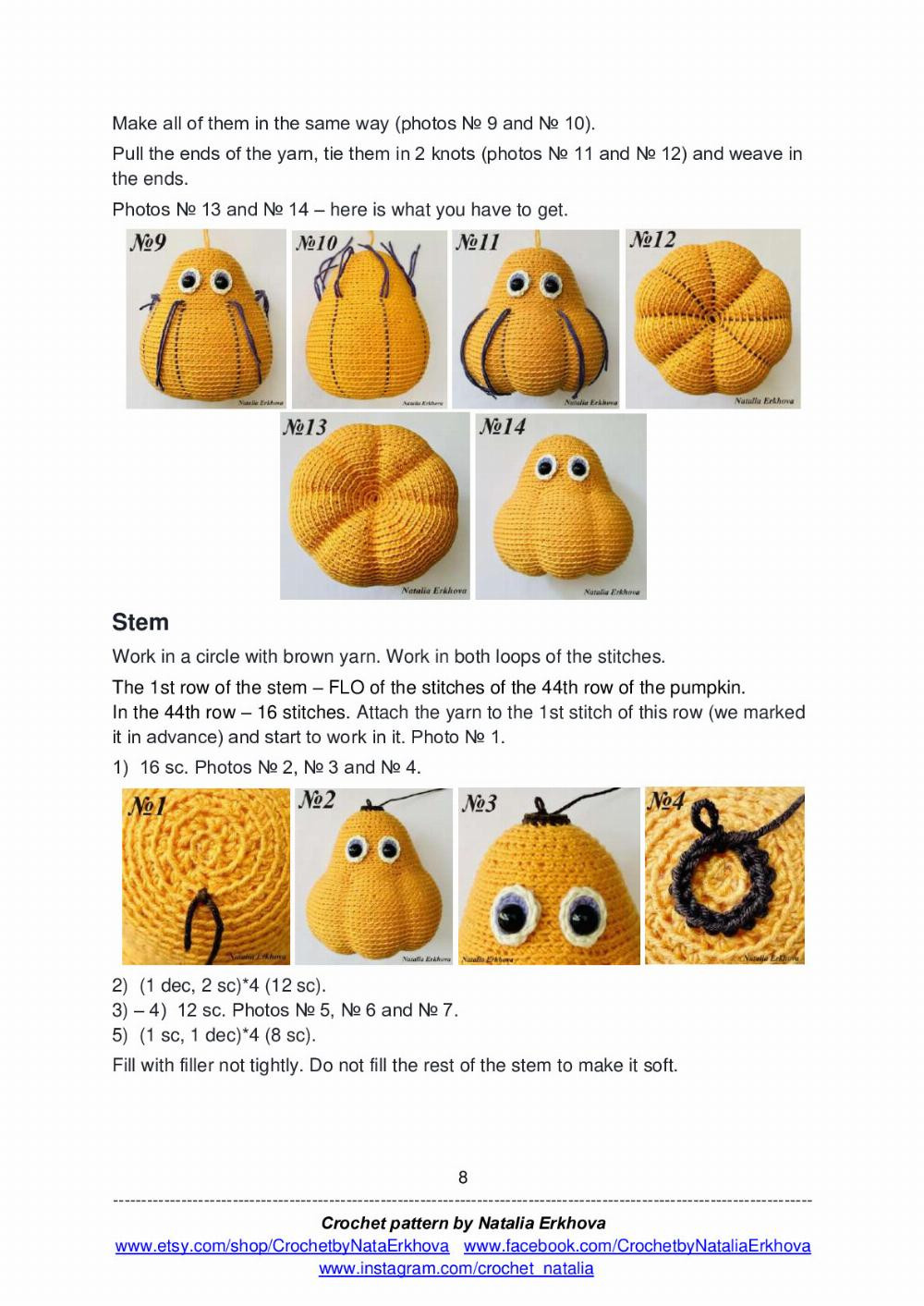 Crochet Halloween Pumpkin with Witch Hat Pattern by Natalia Erkhova