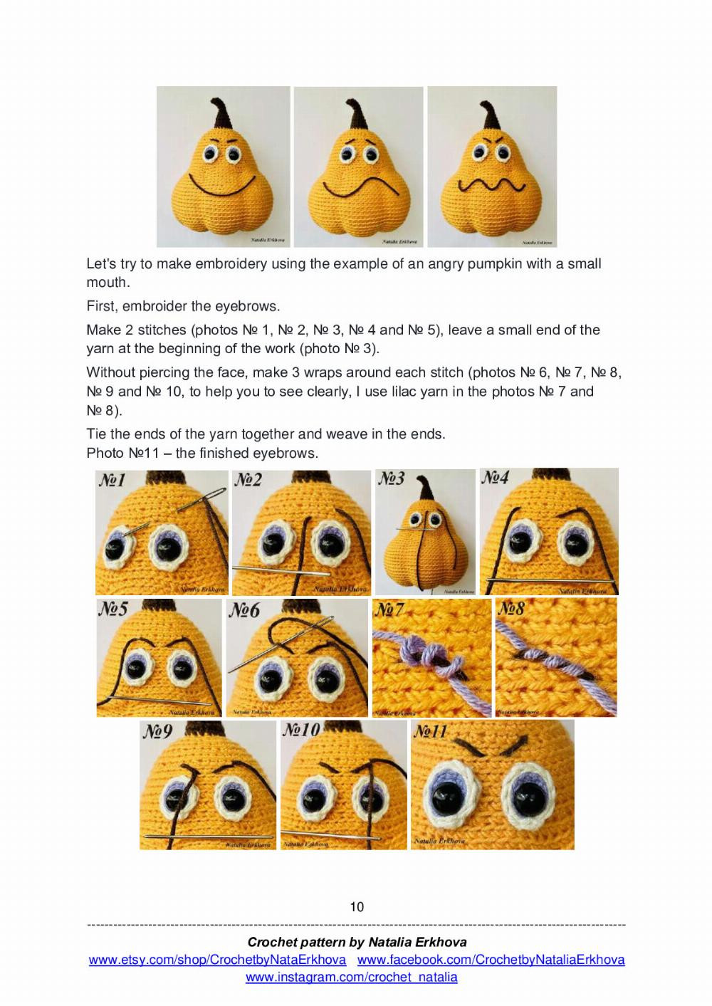 Crochet Halloween Pumpkin with Witch Hat Pattern by Natalia Erkhova