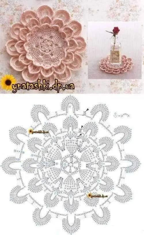 Crochet Heart Pattern with Floral Decorations