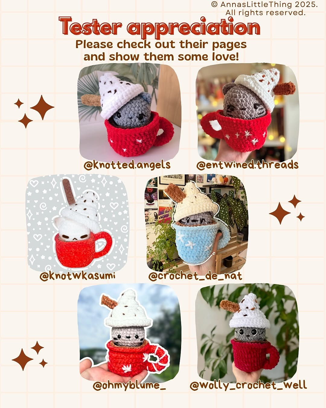 Crochet Hot Chocolate Cat Pattern Release with Free Low Sew Instructions