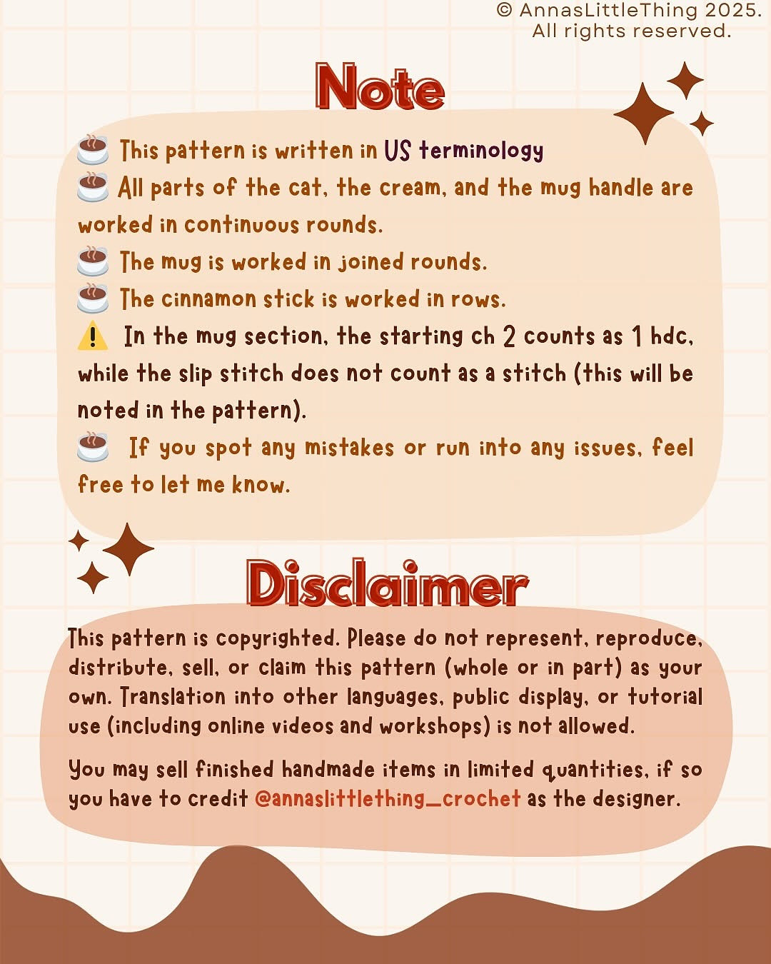 Crochet Hot Chocolate Cat Pattern Release with Free Low Sew Instructions