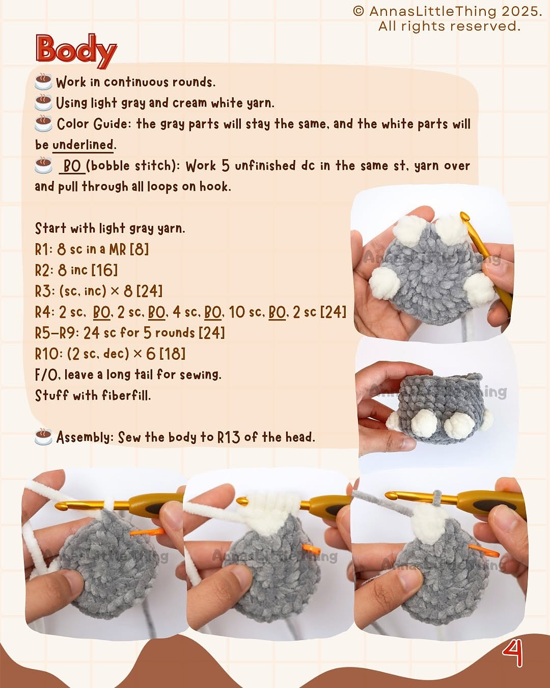 Crochet Hot Chocolate Cat Pattern Release with Free Low Sew Instructions