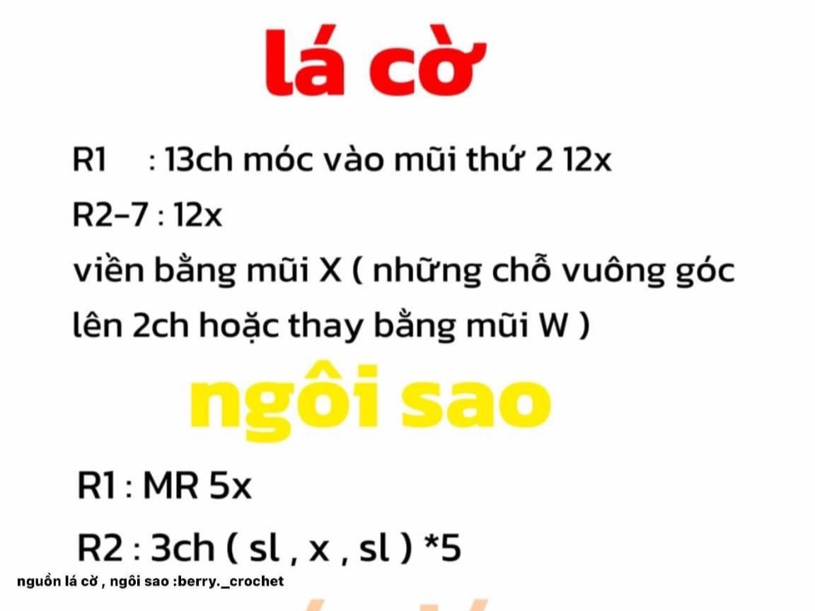 Crochet Keychain with Yellow Star Pattern on Red Background