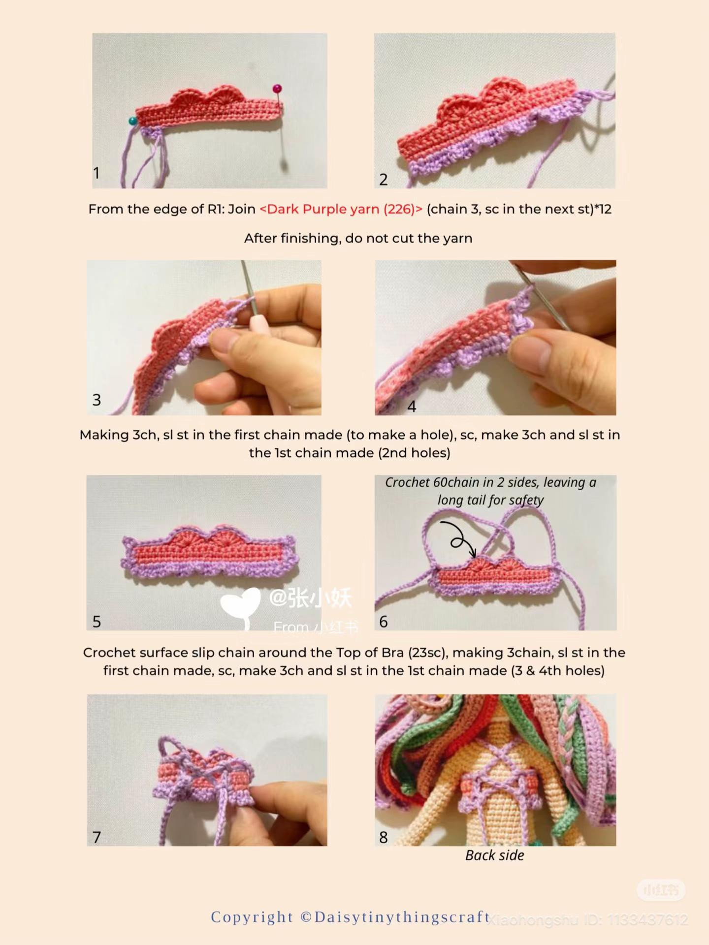 Crochet Pattern: Cute Unicorn Mermaid Doll with Colorful Hair