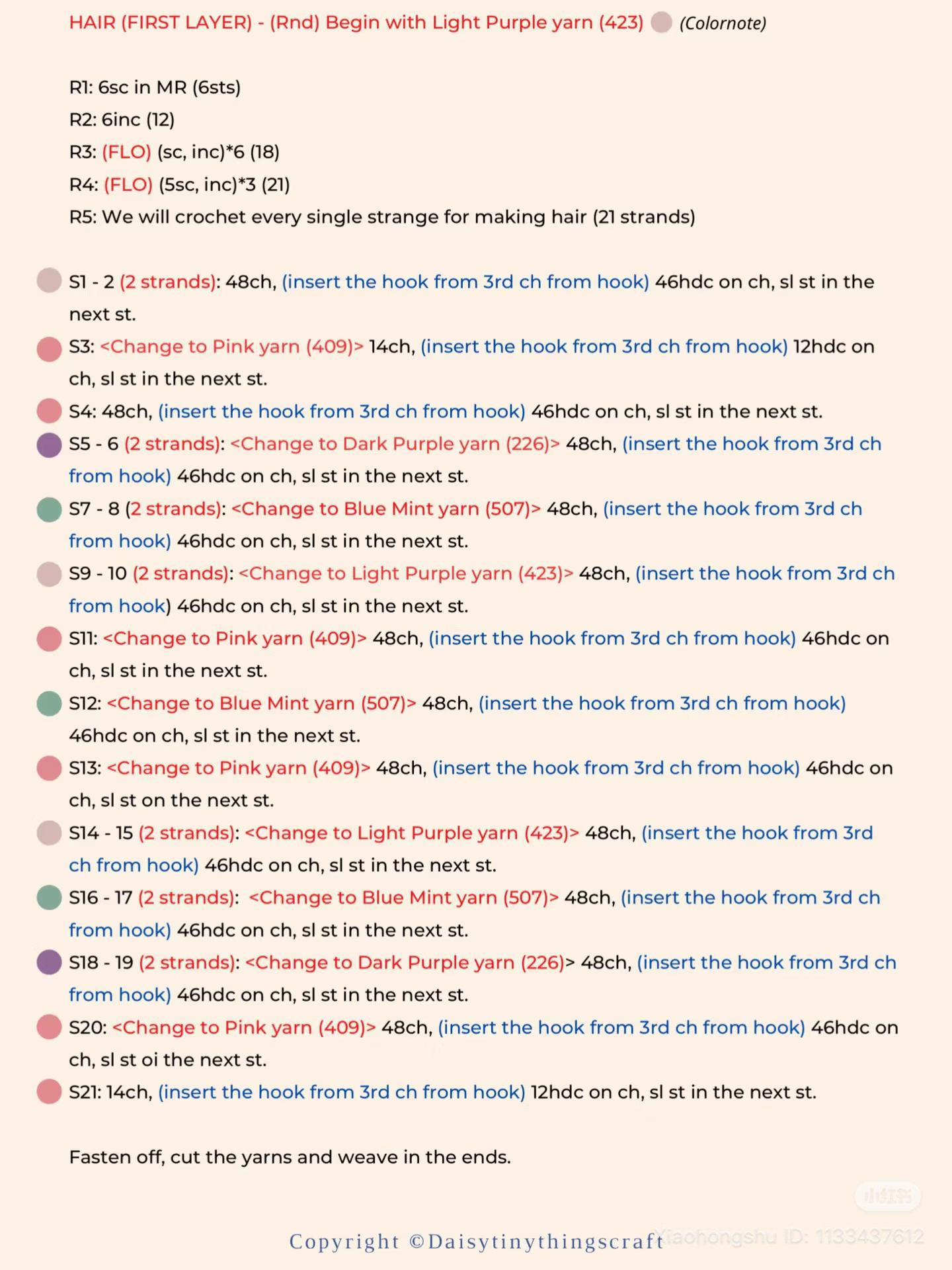 Crochet Pattern: Cute Unicorn Mermaid Doll with Colorful Hair