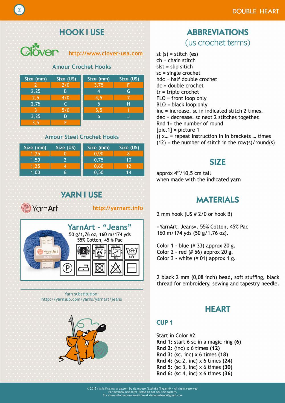 Crochet Pattern for a Cute Double Heart Amigurumi