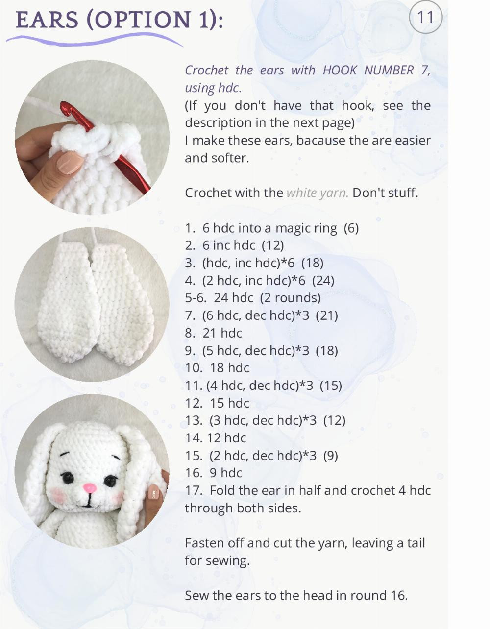Crochet Pattern for Adorable Plush Bunny Toy with Bow