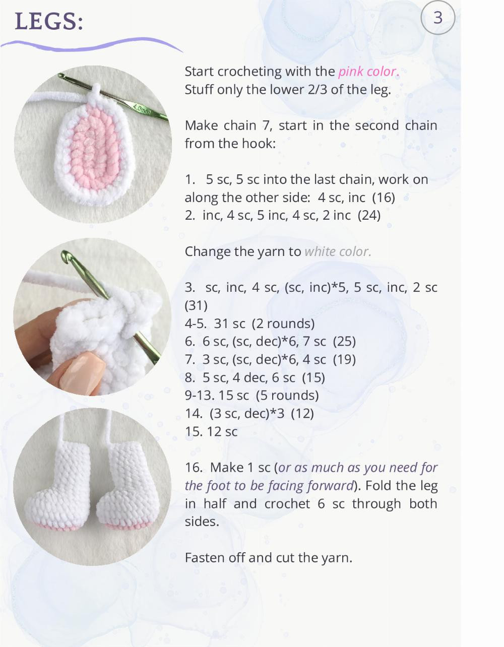 Crochet Pattern for Adorable Plush Bunny Toy with Bow