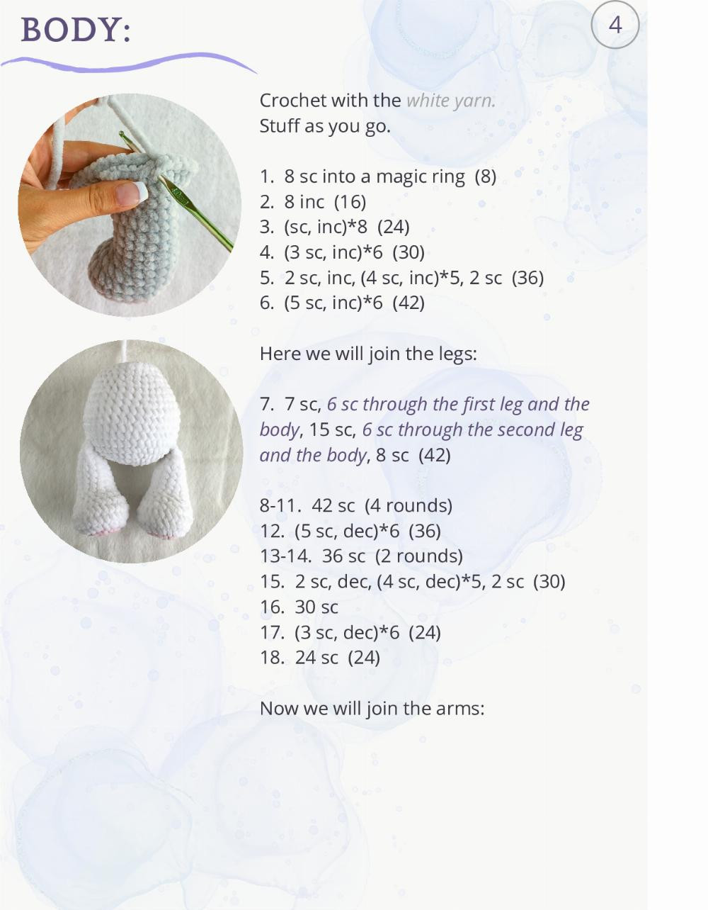 Crochet Pattern for Adorable Plush Bunny Toy with Bow